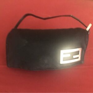 Fendi Black Leather Strap with Silver Logo